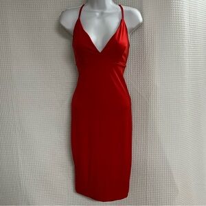 Mind code ladies red knee length bodycon dress size XL
